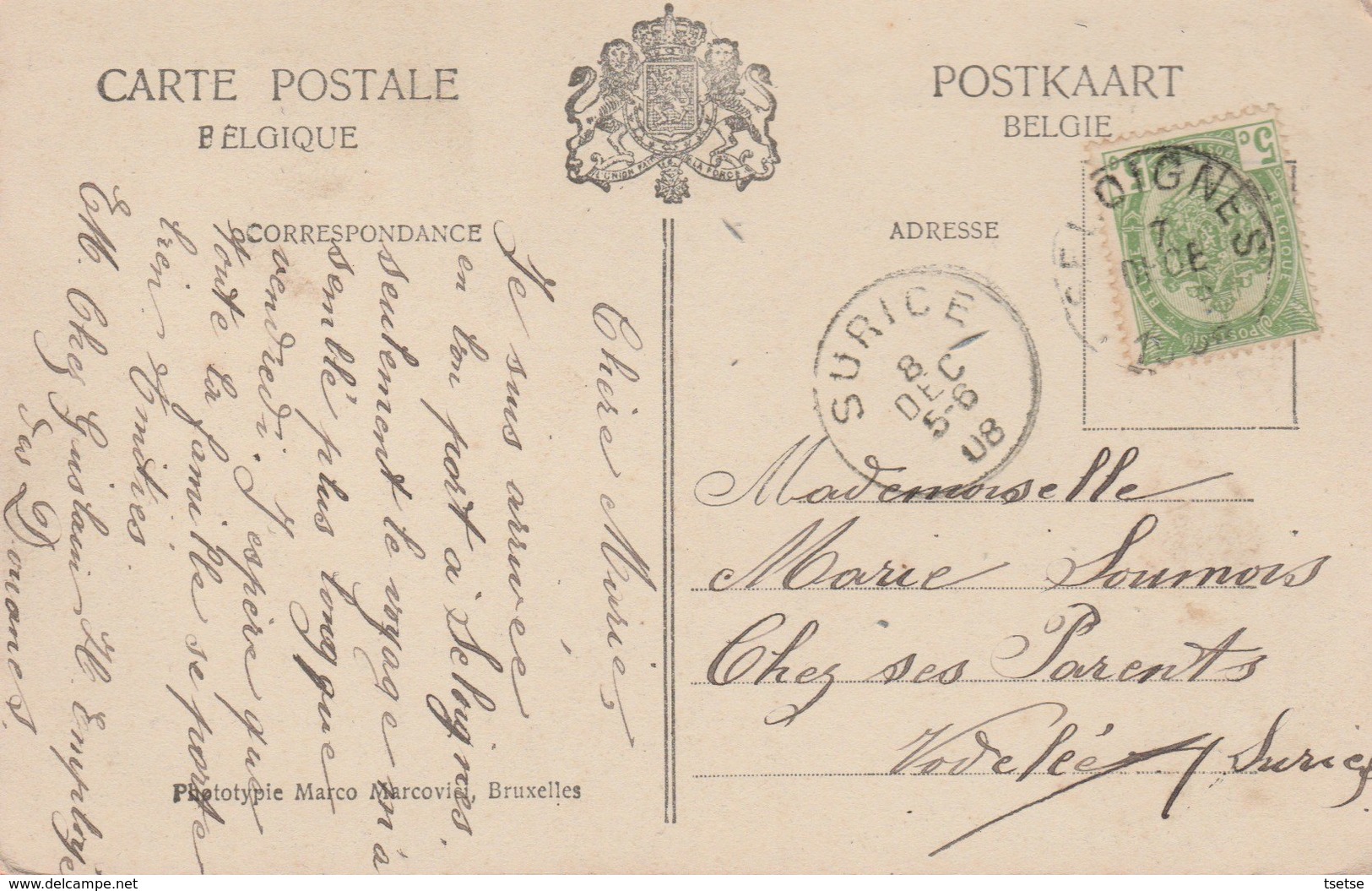 Seloignes-lez-Chimay - Villa Du Dr Henseval - 1908 ( Voir Verso ) - Momignies