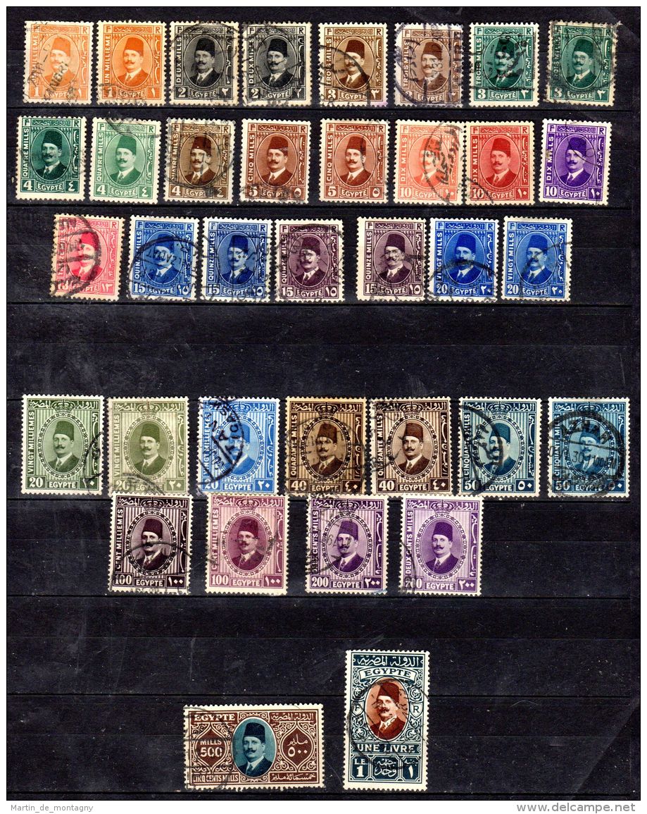 1927 / 1933; Série Courante Roi FOUAD Ier., YTNo. 118 - 130 + 169 - 171, Incl. Type A) , Oblitéré, Los 49910 - Oblitérés