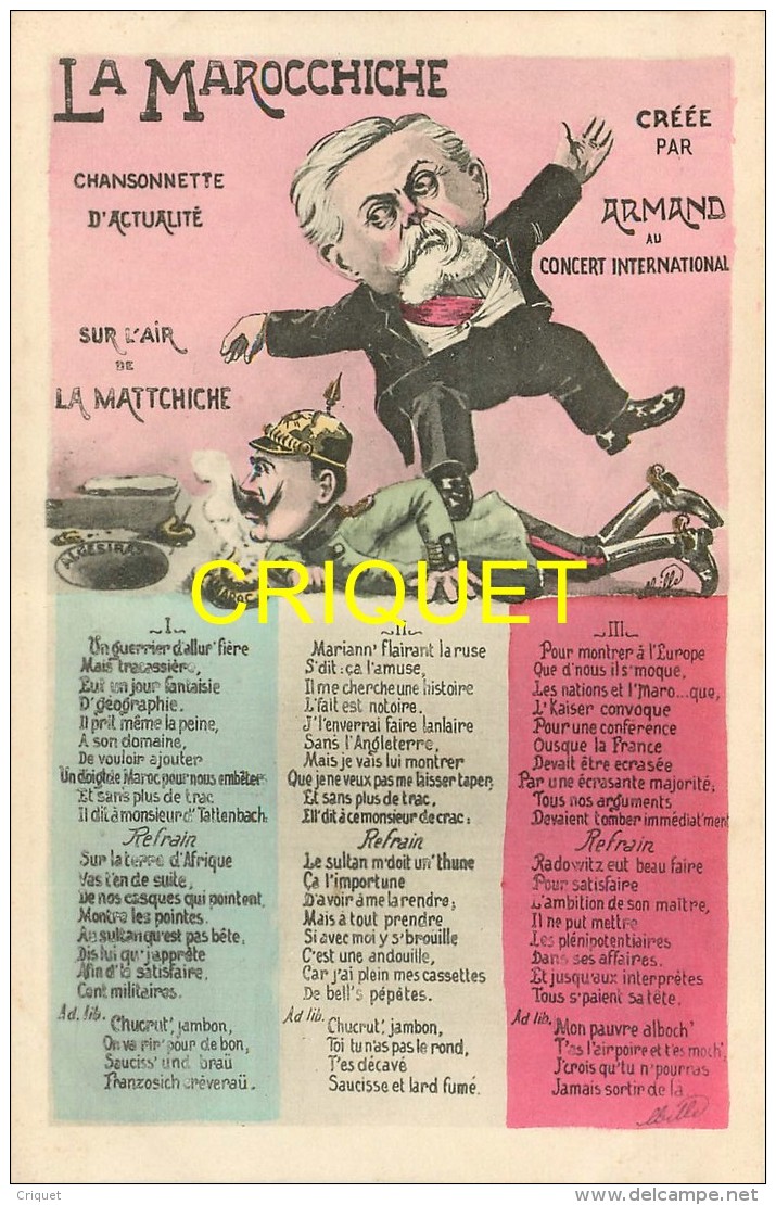 Politique Illustrée Par Mille, Conférence D'Algésiras, La Marrocchiche, Fallières Piétine Le Kaiser, Carte Pas Courante - Events