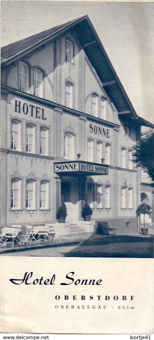 Brochure Dépliant Faltblatt Toerisme Tourisme - Hotel Sonne - Obersdorf - Oberallgäu - Ca 1955 - Dépliants Touristiques