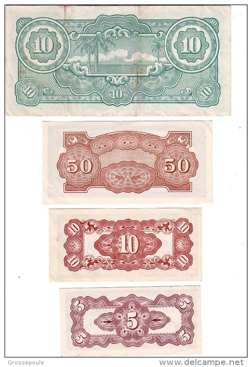 JAPON - THE JAPANESE GOVERNMENT - 4 Billets . 10 Dollars - 50 Cents - 10 Cents Et 5 Cents - 3 Billets Neufs Et Un SUP - Japan