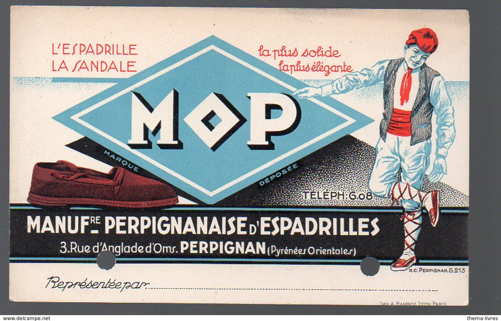 Perpignan (66 Pyrénées Orientales)  Carte Publicitaire MOP (espadrilles)   (PPP13771) - Werbung