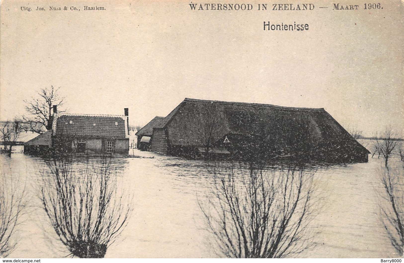 Hulst  Watersnood In Zeeland    Hontenisse  Maart 1906   Overstroming Boerderij Schuur   Nederland Zeeland        X 3818 - Hulst
