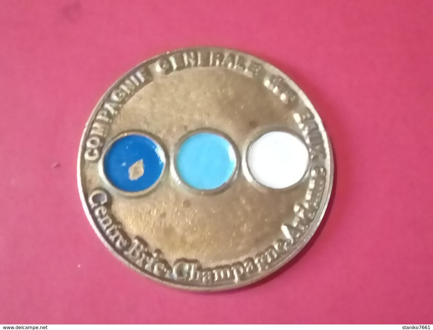 GROSSE MÉDAILLE LE PORTEUR D'EAU EAUX DE LA MARNE ET DU SURMELIN Gra. Et Métal à Identifier Dia.70 Mm 92 Gr Non Nettoyée - Professionals / Firms