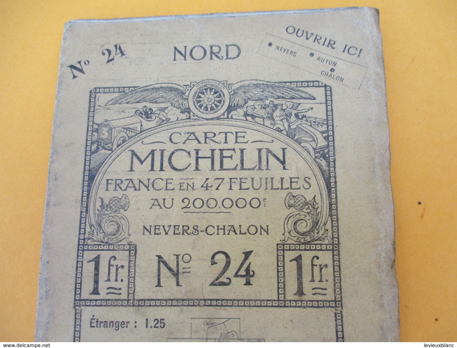 Carte MICHELIN /N° 24 Nevers-Chalon/ Ch Delagrave/ Paris/ Automobiles Renault Et Delaunay Belleville/ Vers 1905  PGC187 - Roadmaps