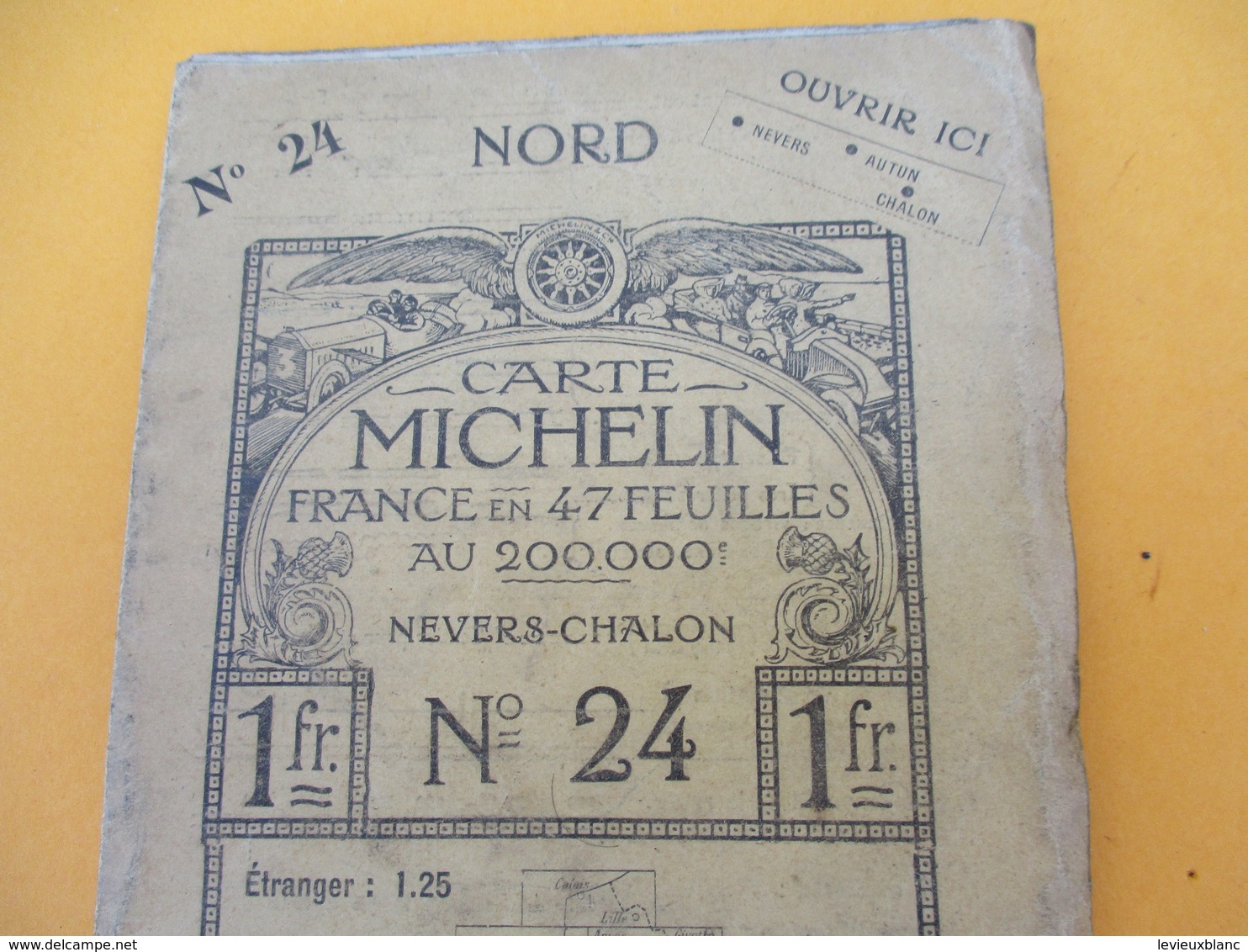 Carte MICHELIN /N° 24 Nevers-Chalon/ Ch Delagrave/ Paris/ Automobiles Renault Et Delaunay Belleville/ Vers 1905  PGC187 - Cartes Routières