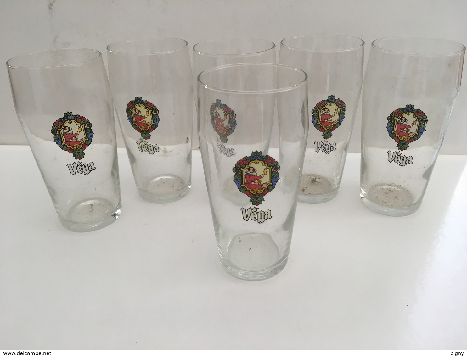 LOT De 6  VERRES BIERE   " VEGA   "  RARE - Verres