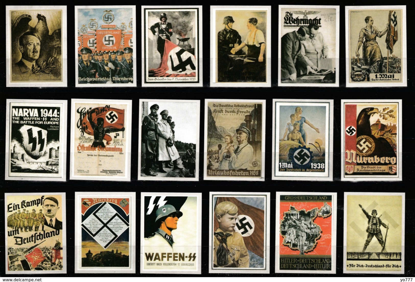 (LOT) WW2 Germany Propaganda Adolf Hitler Nazi Reich Mini Postcard Lot Rep. - Collections & Lots