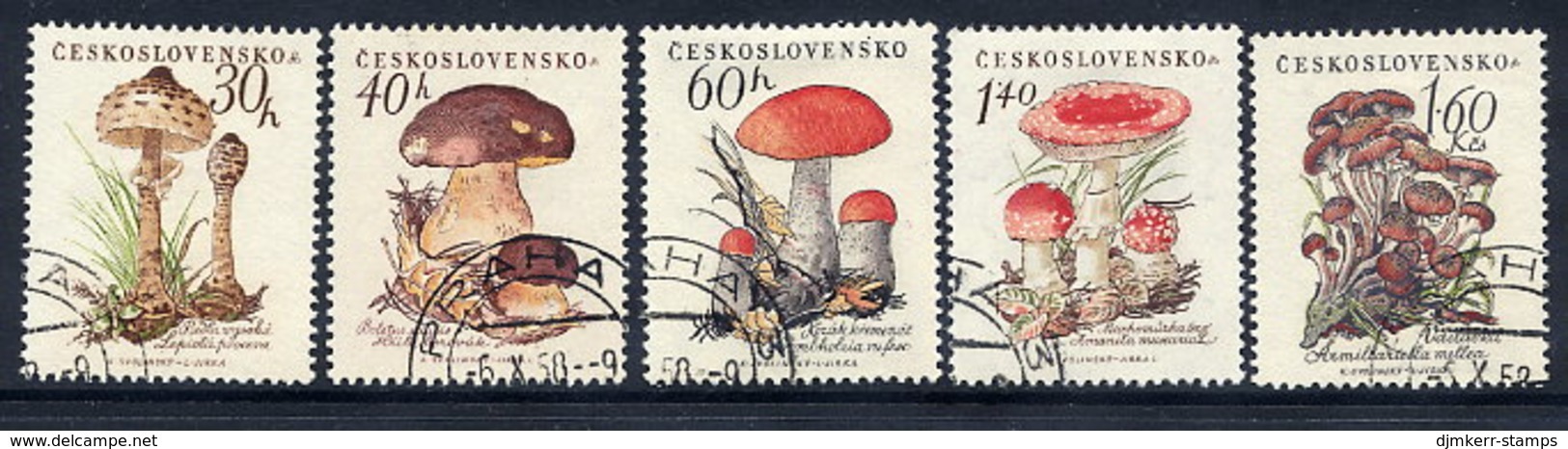 CZECHOSLOVAKIA 1958 Fungi Set Used.  Michel  1101-05 - Usati