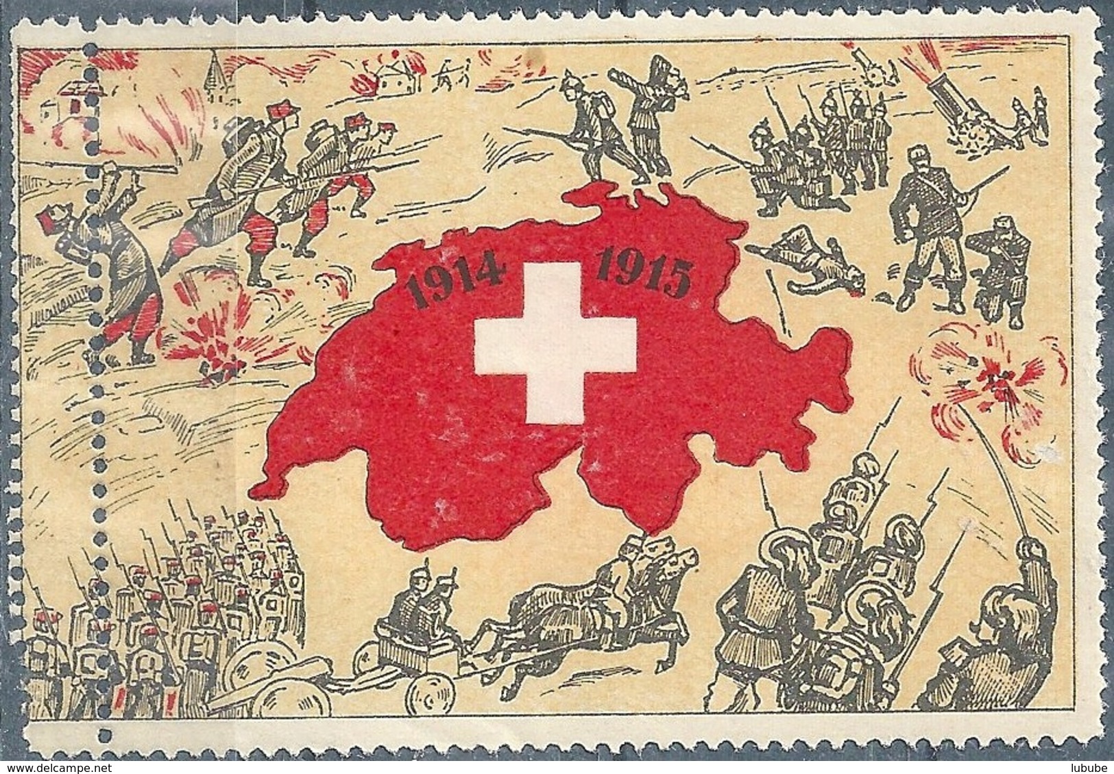 Vignette  "Die Schweiz Im 1.Weltkrieg"        1915 - Ungebraucht