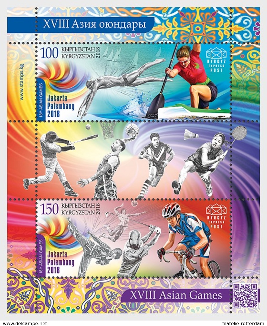 Kirgizië / Kyrgyzstan - Postfris / MNH - Sheet Asian Games 2018 - Kirghizistan