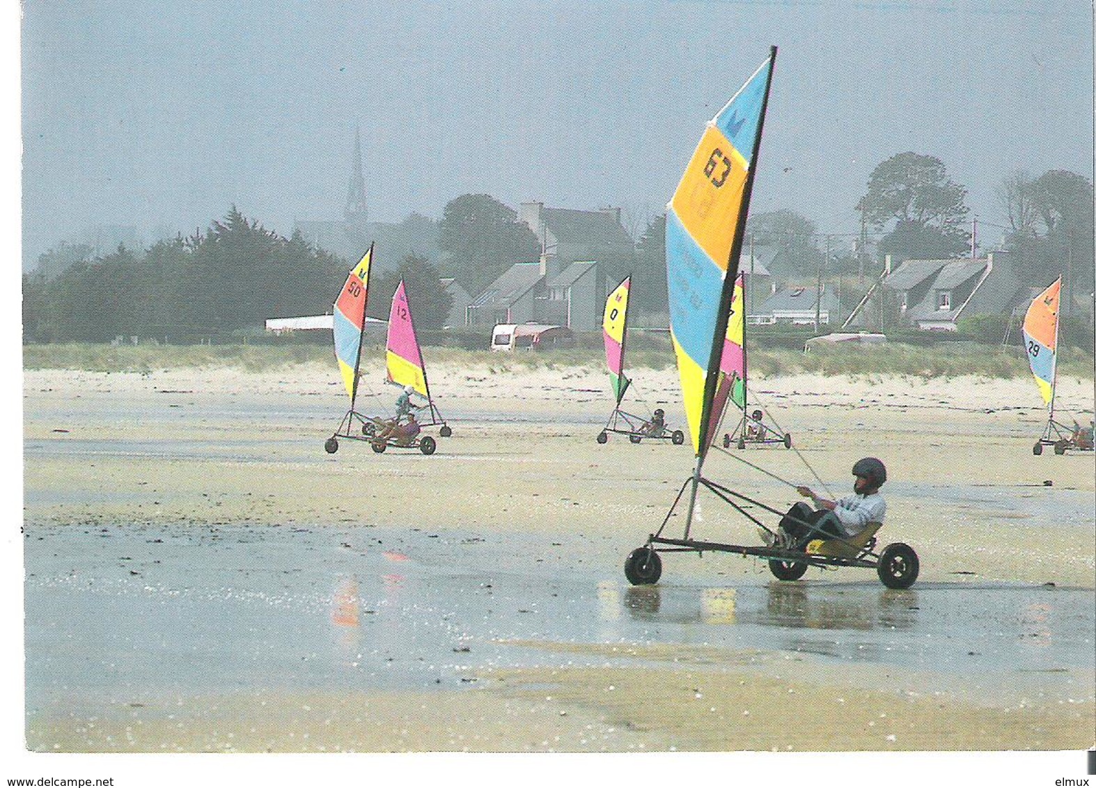 PLOUNEOUR-TREZ. CP Chars à Voile Sur La Plage - Sonstige & Ohne Zuordnung