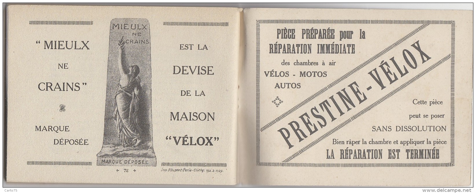 Publicité Velox - Sports Vélo Cyclisme - Catalogue Prestine-Velox Barème Commercial 1929