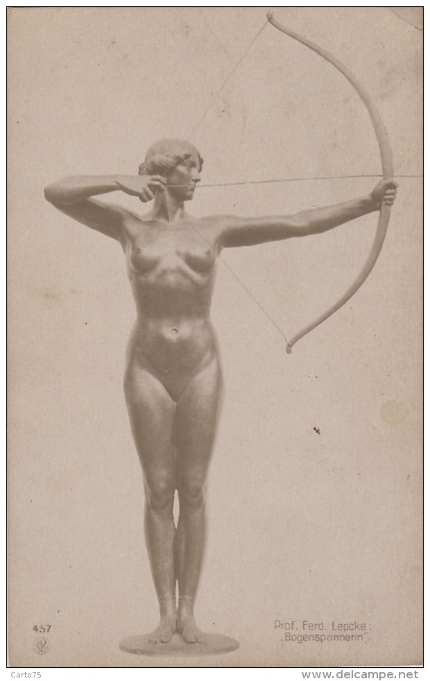 Sports - Tir à L'Arc - Chasse - Sculpture Femme Nue - Archery