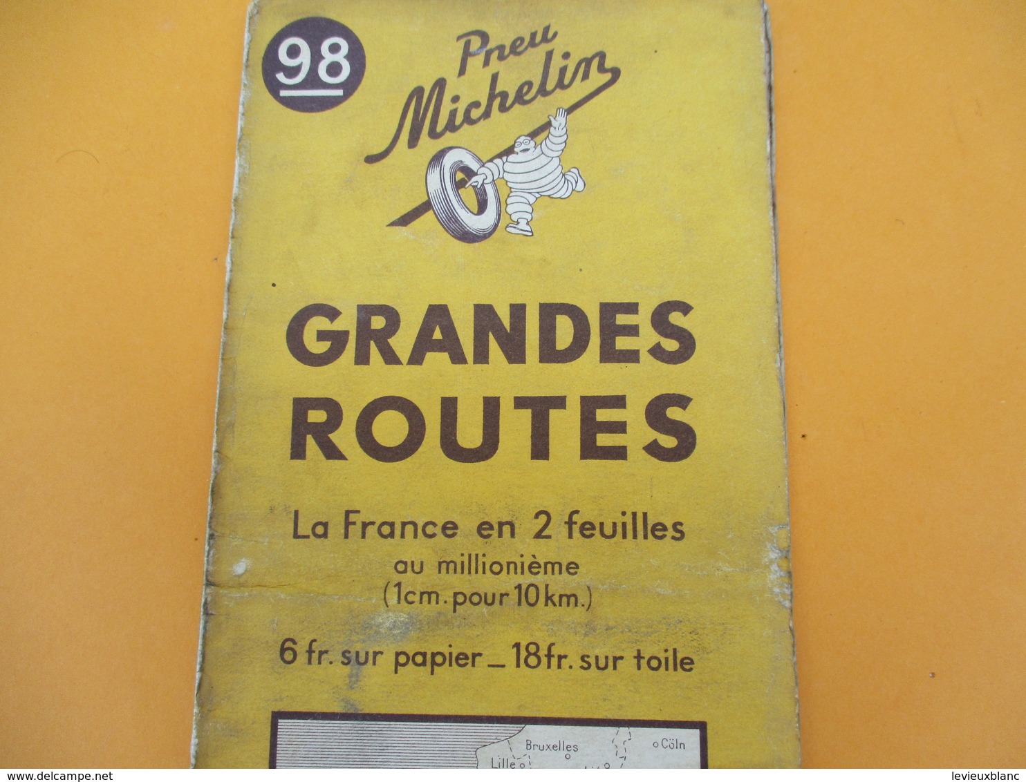 Carte Pneu Michelin/Grandes Routes/Serv.de Tourisme Michelin/Ligne De Démarcation/N°98/Schneider/Levallois/1940   PGC190 - Cartes Routières