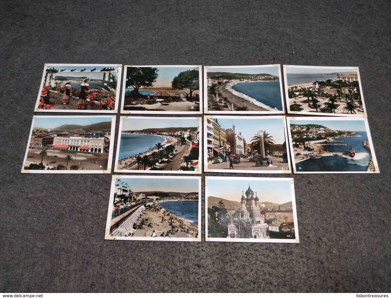 ANTIQUE LOT X 10 SMALL COLOR PHOTOS FRANCE - NICE VIEWS - Bobinas De Cine: 35mm - 16mm - 9,5+8+S8mm