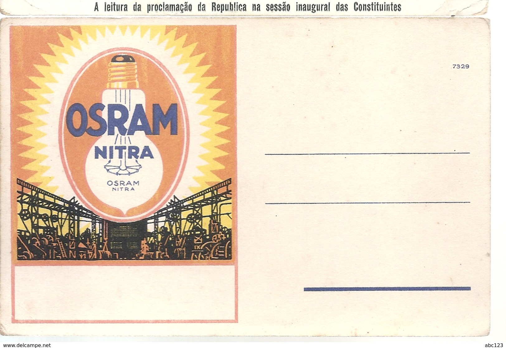 OSRAM  Germany   Old  Postcard  Electricity   Lamp - Publicité