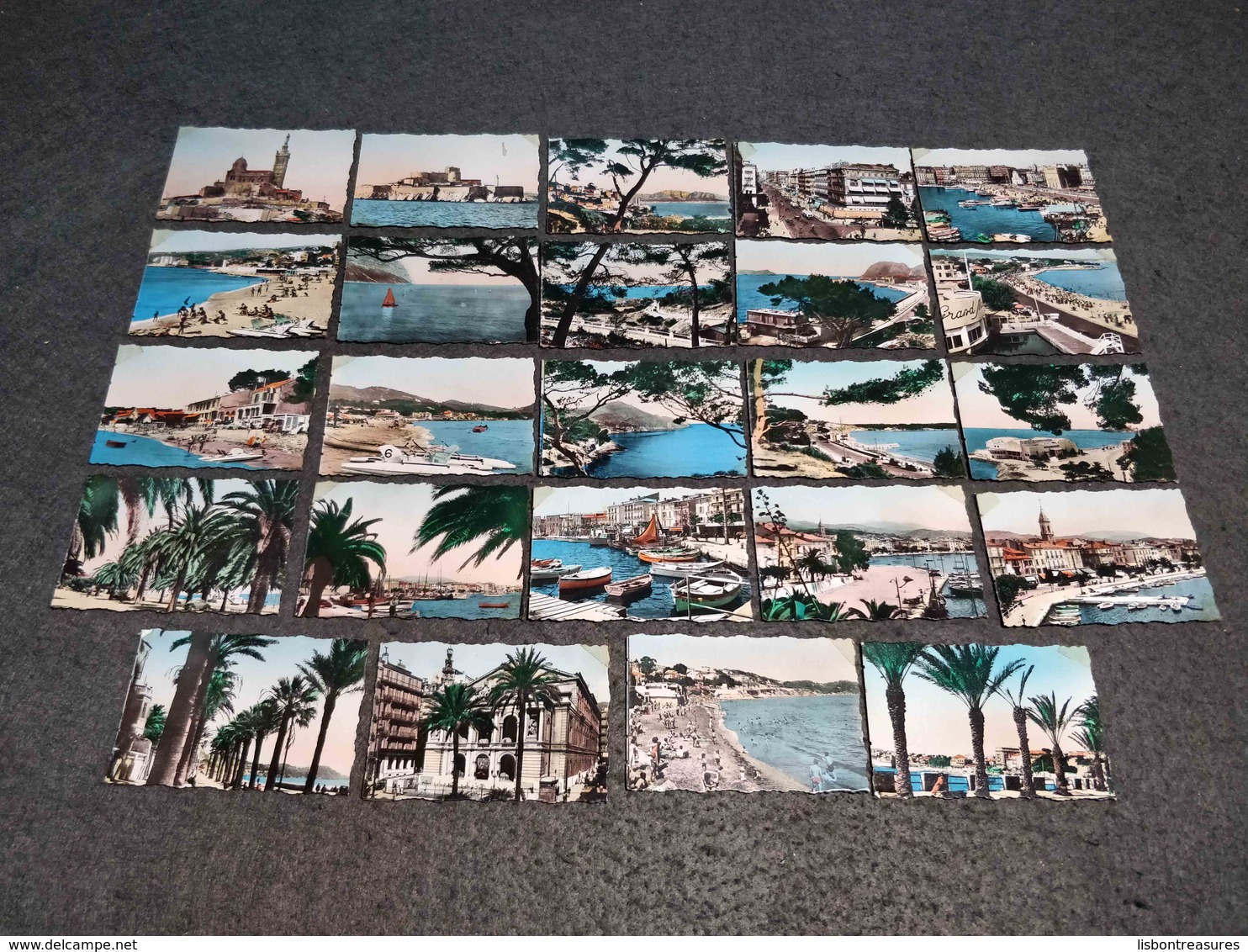 ANTIQUE LOT X 24 SMALL COLOR PHOTOS FRANCE - DIFERENT BEACHS ( TOULON - BANDOL, MARSEILLE AND MORE) - 35mm -16mm - 9,5+8+S8mm Film Rolls