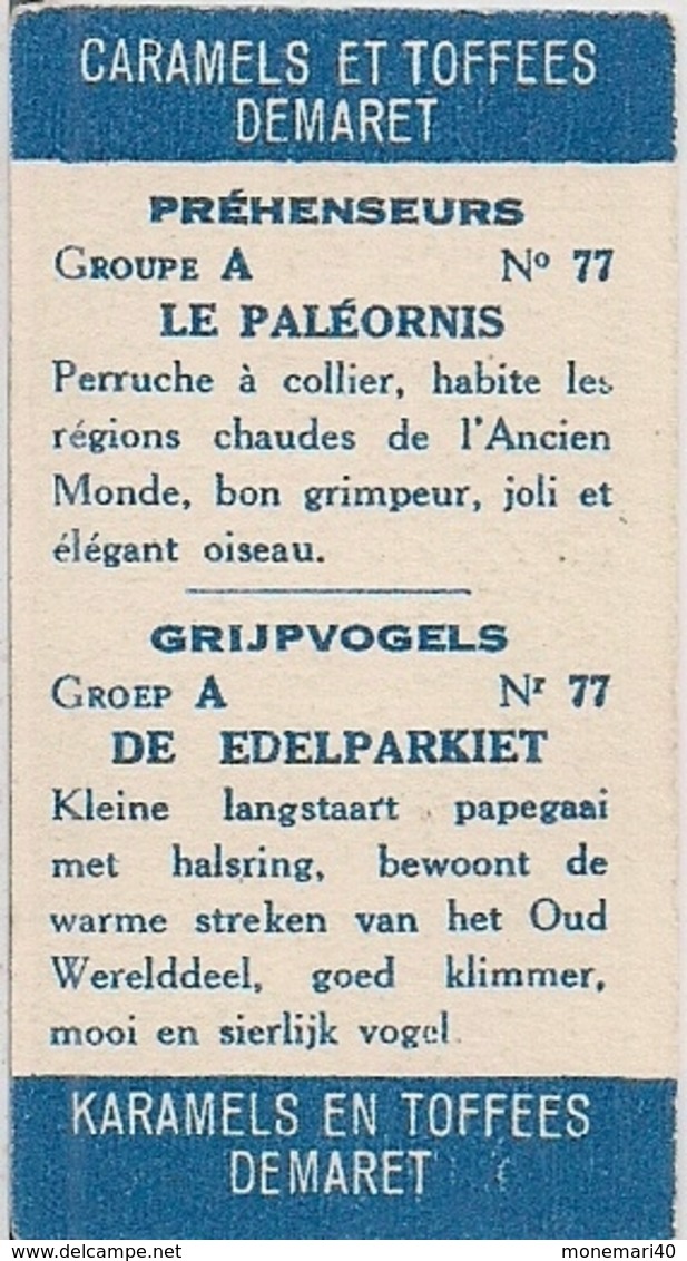 PRÉHENSEURS -  PALÉORNIS - GROUPE A  (n° 77) - CARAMELS ET TOFFEES DEMARET (LOT DE 4 IMAGES) - Other & Unclassified