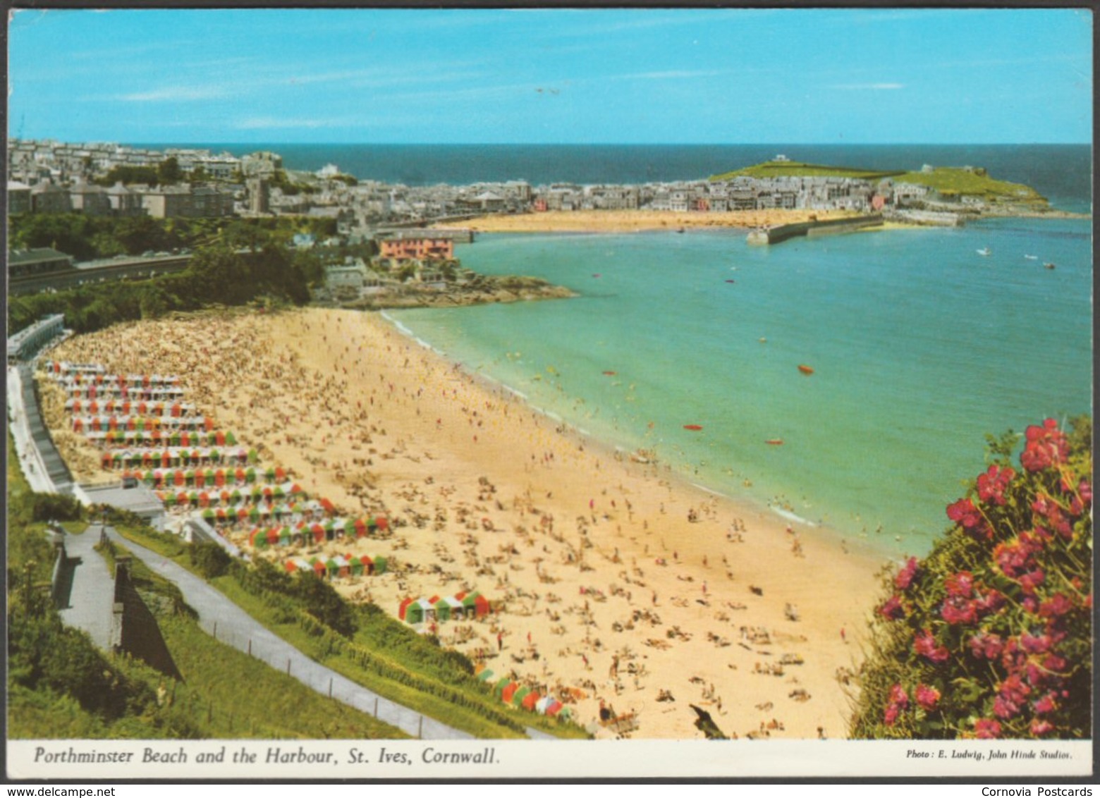 Porthminster Beach And The Harbour, St Ives, Cornwall, 1969 - John Hinde Postcard - St.Ives