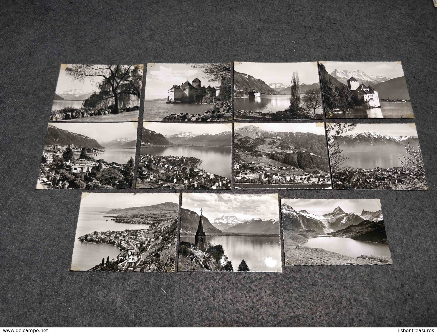 ANTIQUE LOT X 10 SMALL PHOTOS SWITZERLAND - MONTREAUX VIEWS - Filme: 35mm - 16mm - 9,5+8+S8mm