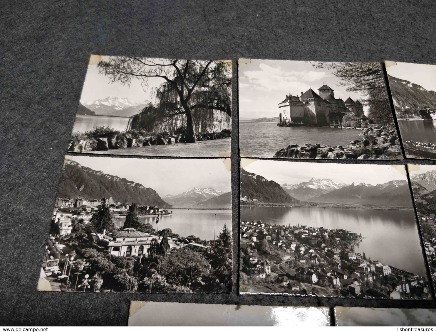 ANTIQUE LOT X 10 SMALL PHOTOS SWITZERLAND - MONTREAUX VIEWS - 35mm -16mm - 9,5+8+S8mm Film Rolls