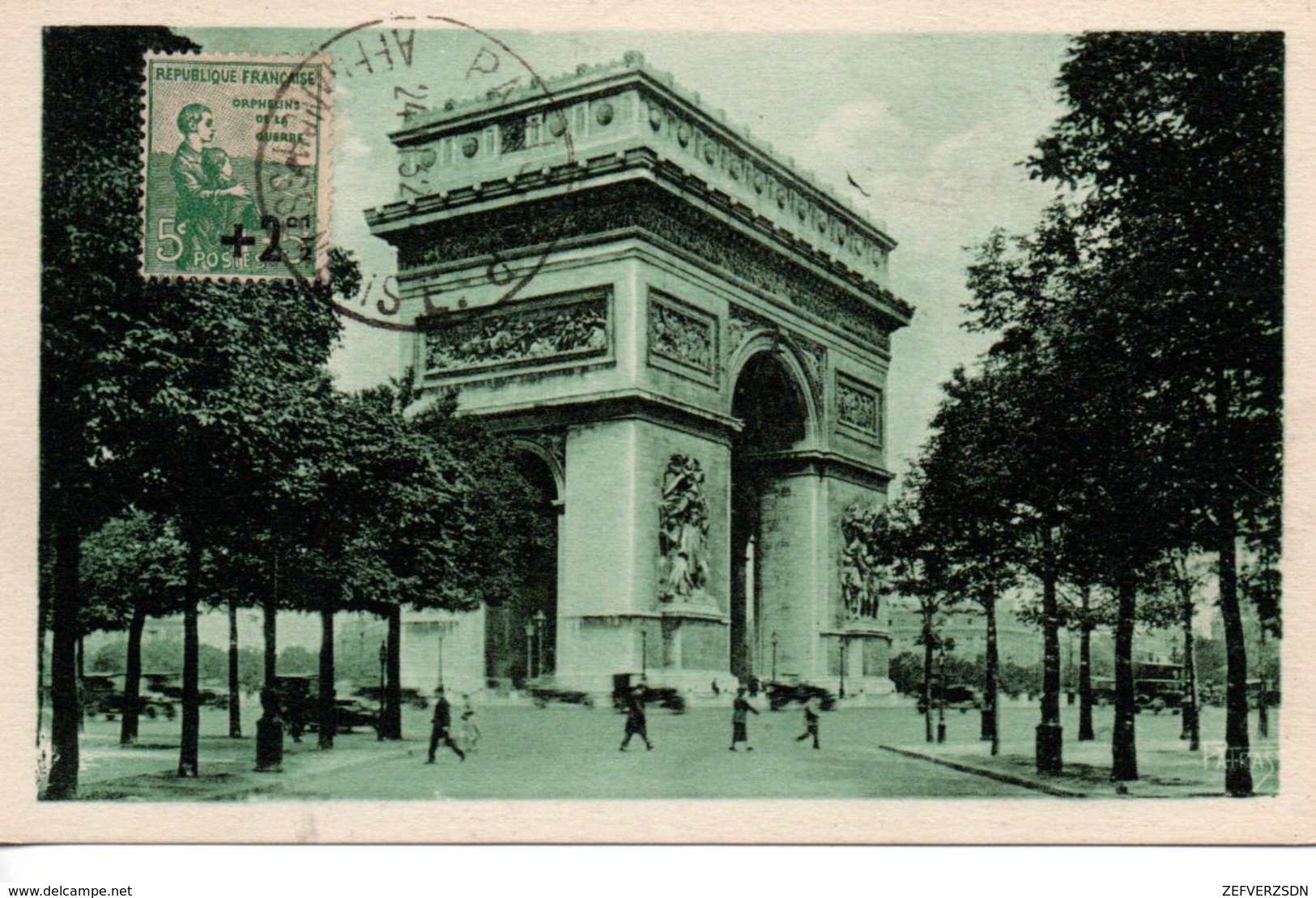 ORPHELINS DE GUERRE PARIS ARC DE TRIOMPHE 75 TIMBRE TIMBRES OBLITERATION - War Stamps