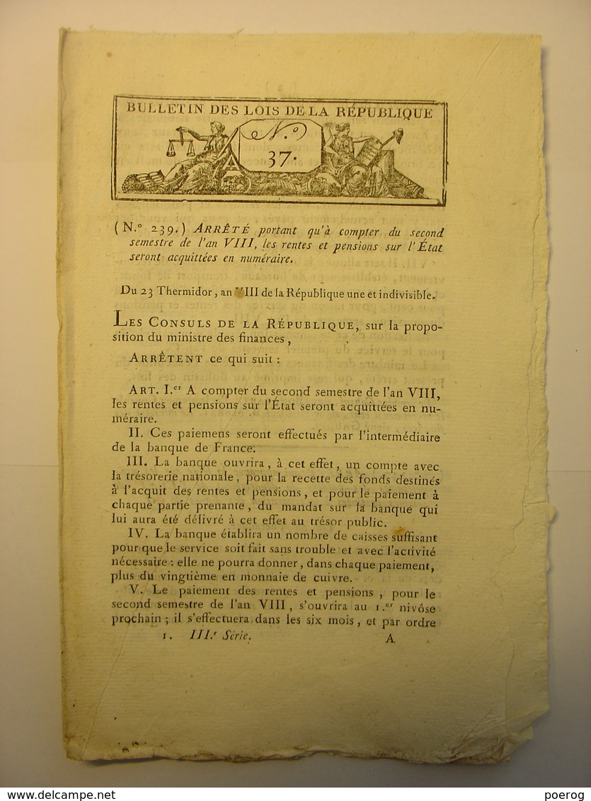 BULLETIN DES LOIS De 1800 - POLDERS DIGUES ESCAUT HOLLANDE BELGIQUE - PASSEPORTS - AMNISTIE - PRISONNIERS DE 16 ANS - Gesetze & Erlasse