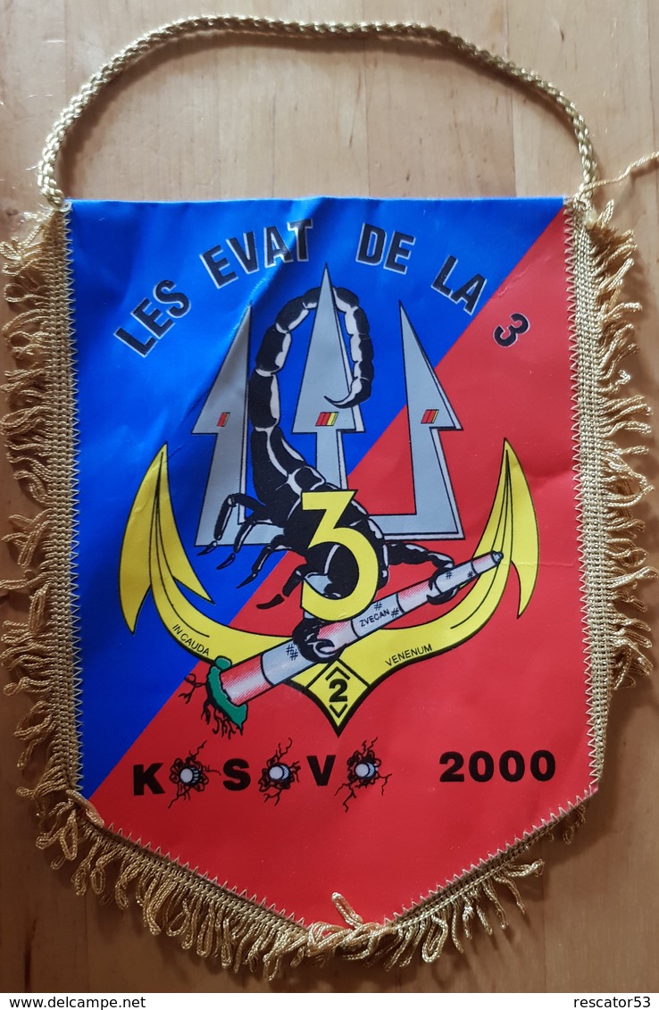 Rare Fanion Les EVAT DE LA 3 Eme Kosovo 2000 - Flags