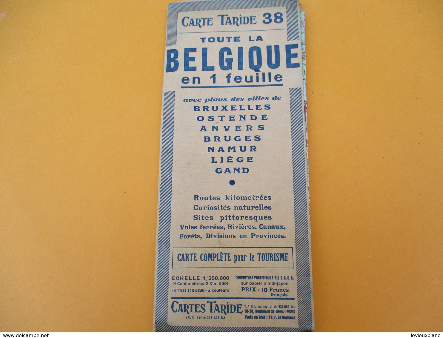 Carte TARIDE/n° 38/ BELGIQUE/Carte  Pour Le Tourisme/Portefeuille/Paris/Gaillac-Monrocq/ Vers 1930-40      PGC194 - Cartes Routières