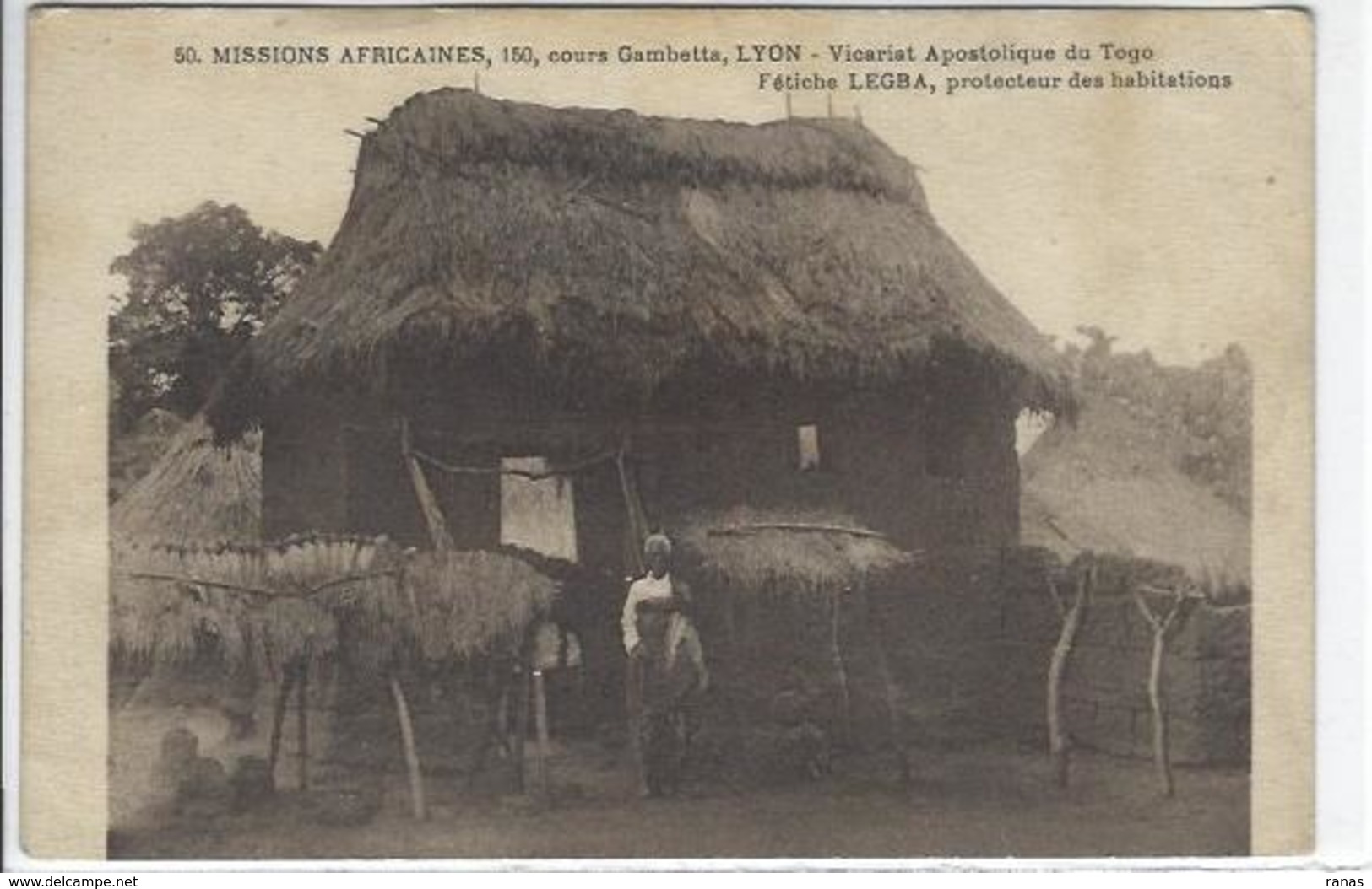 CPA TOGO Afrique Noire Fétiche LEGBA écrite - Togo