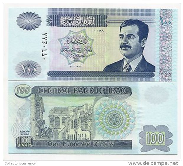 SADDAM IRAQI 100 DINAR NOTE *UNC* IRAQ MONEY - Iraq