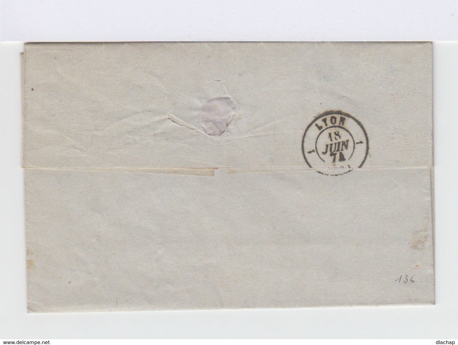 Sur Lettre. Type Céres 25 C. Bleu Oblitéré. (573) - 1849-1876: Période Classique