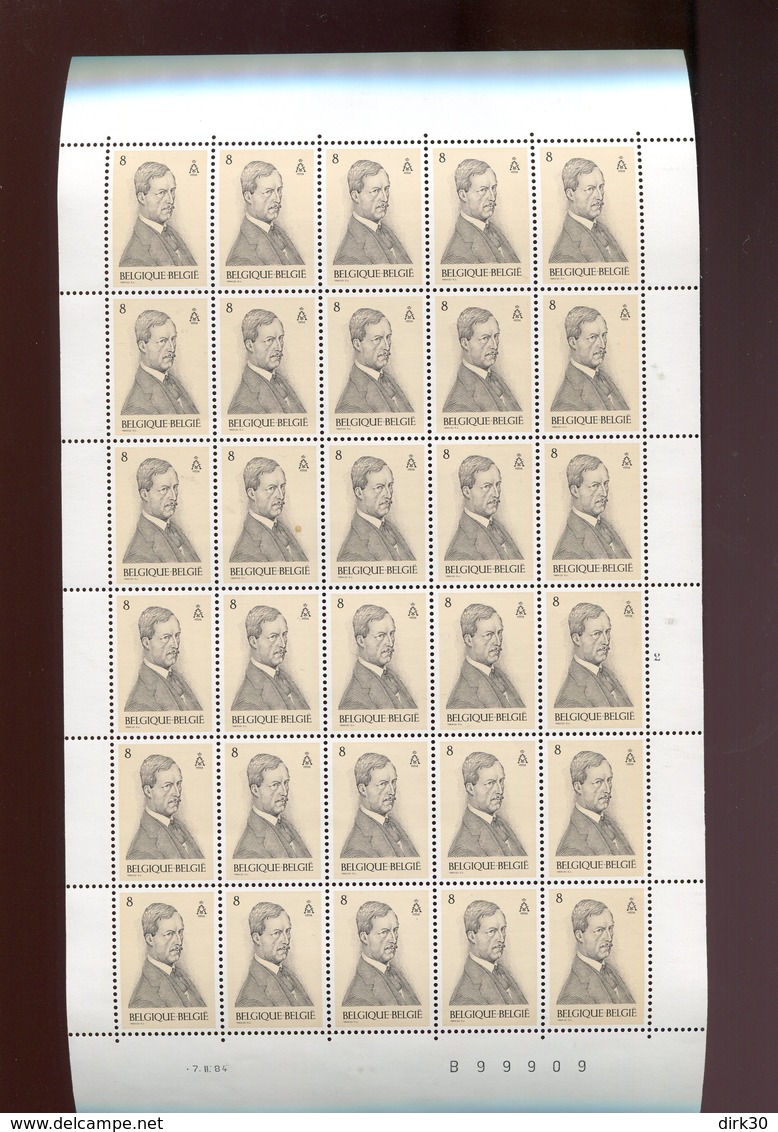 Belgie 2118 ALBERT I Monarchie Full Sheet MNH Plaatnummer 2 - Non Classés