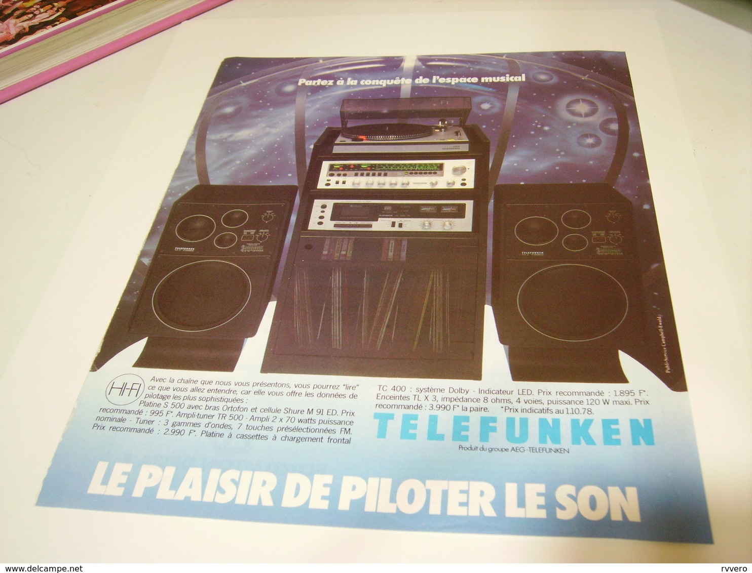 ANCIENNE PUBLICITE  HIFI TELEFUNKEN   1978 - Other & Unclassified