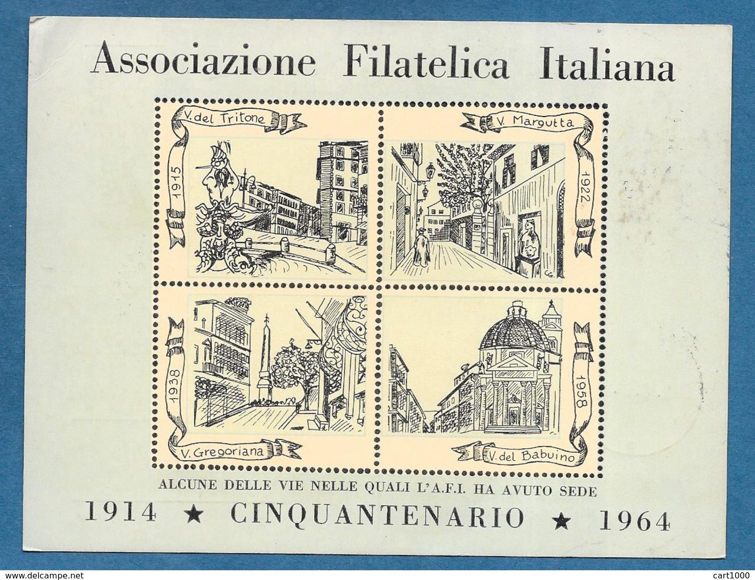 1964 CINQUANTENARIO ASSOCIAZIONE FILATELICA ITALIANA AFI ROMA - Maximum Cards