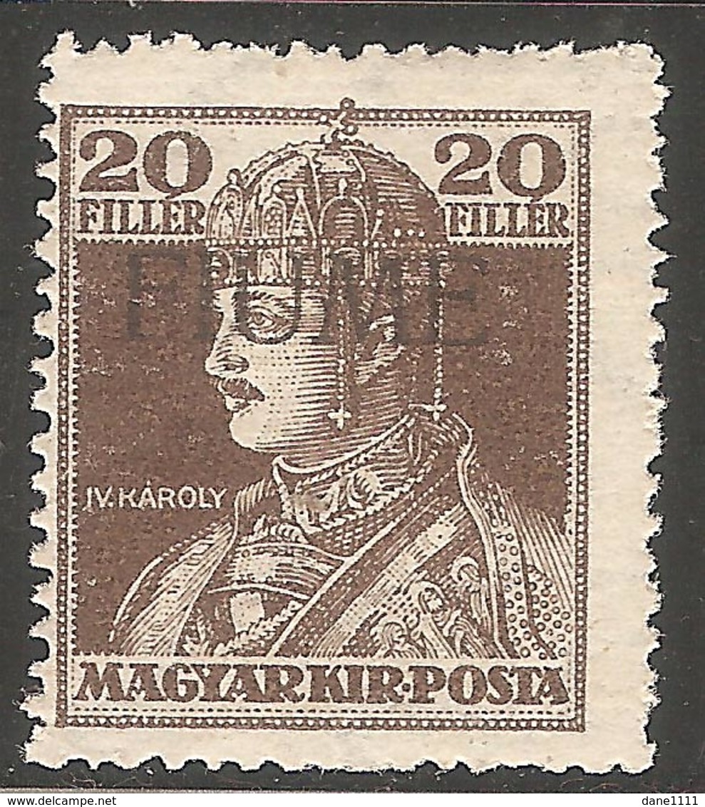1918 - FIUME Karlo I Zita 20 Fil MNH - Croatia