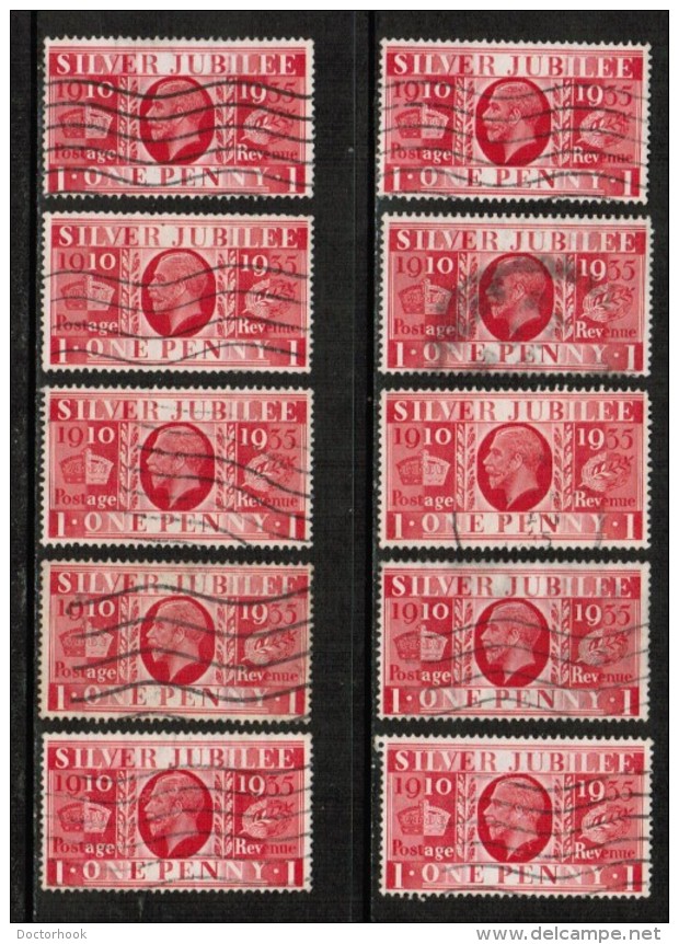 GREAT BRITAIN  Scott # 227 USED WHOLESALE LOT OF 10 (WH-159) - Vrac (max 999 Timbres)