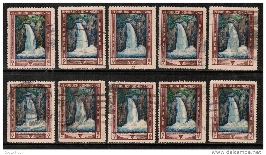 DOMINICAN REPUBLIC  Scott # C 67 USED WHOLESALE LOT OF 10 (WH-186) - Vrac (max 999 Timbres)