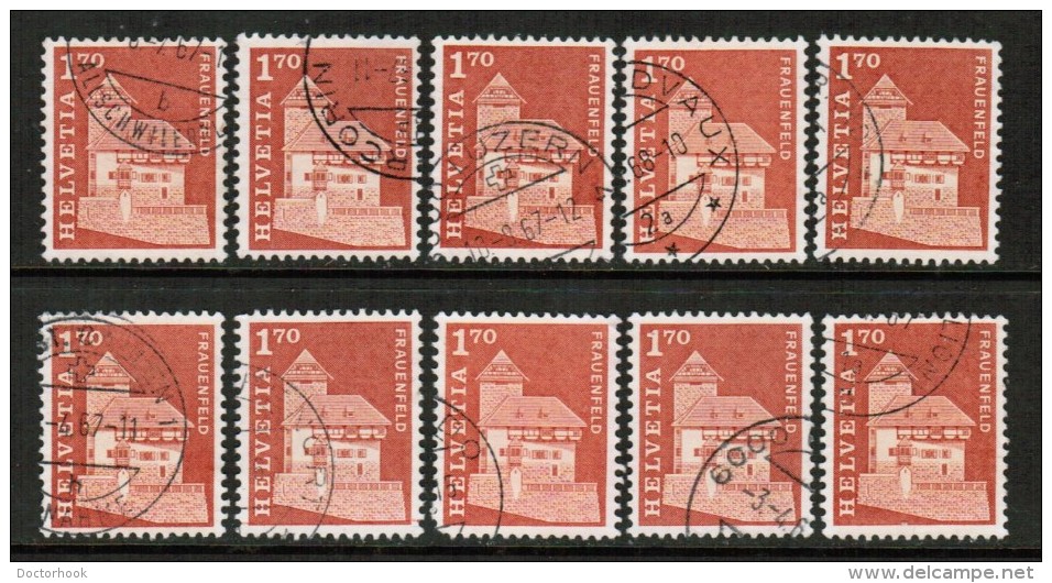 SWITZERLAND  Scott # 451 USED WHOLESALE LOT OF 10 (WH-189) - Vrac (max 999 Timbres)