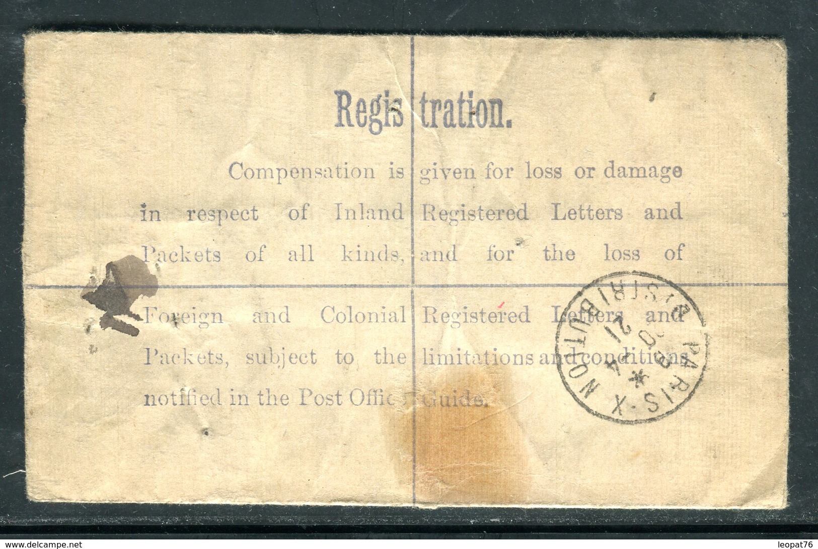 Royaume Uni - Entier Postal + Complément De Londres En Recommandé En 1921 Pour La France - Stamped Stationery, Airletters & Aerogrammes