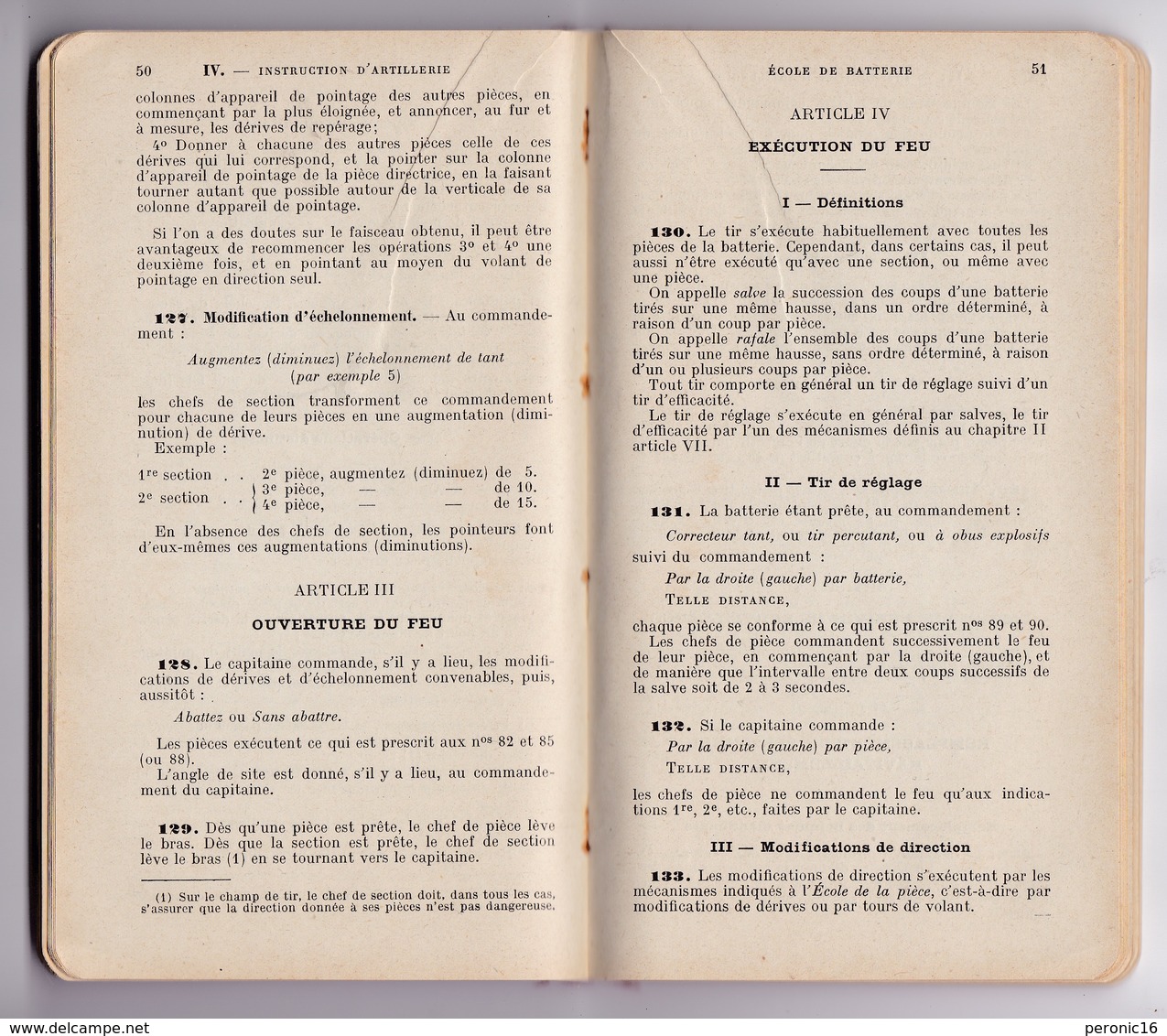 Ministère De La Guerre, Règlement Provisoire De Manœuvre De L'artillerie De Campagne, Titre IV Instruction D'Artillerie - Altri & Non Classificati