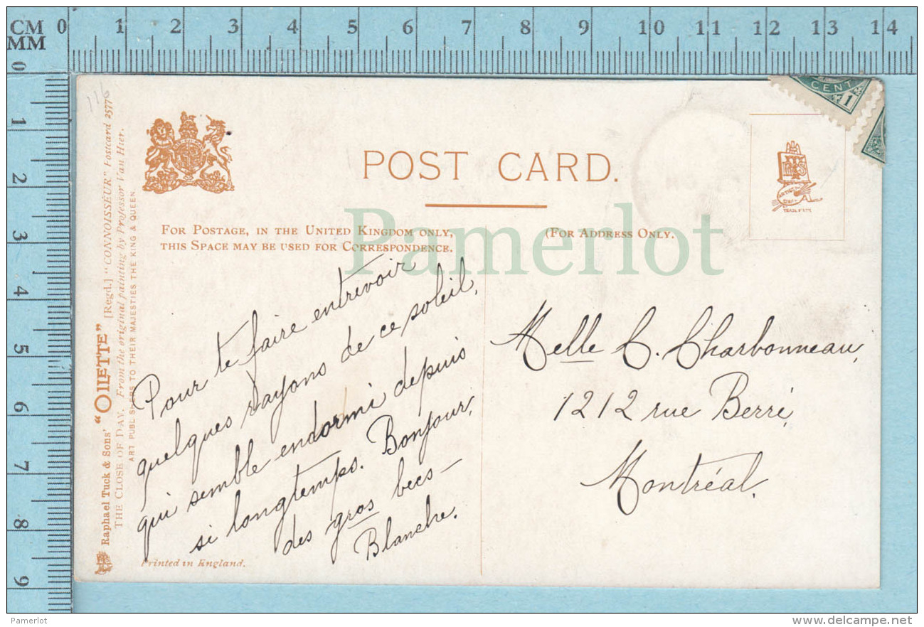 CPA Voyagé 1906 - Raphael Tuck Oilette, # 2577, The Close Of The Day By  Van Hier - Stamp CND #89 - Tuck, Raphael