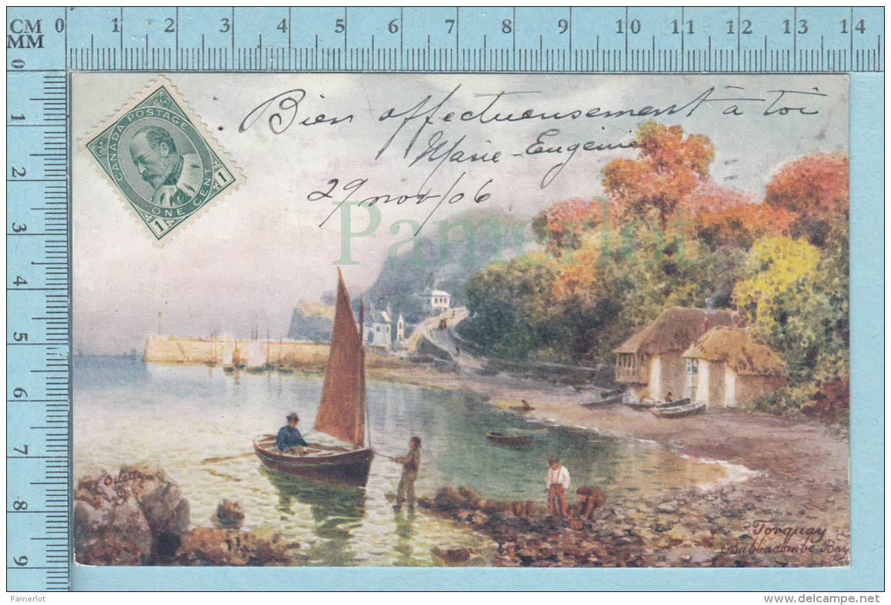 CPA Voyagé 1906 - Raphael Tuck Oilette,  -Torquay - Babbacombe Bay - H.B. Wimbush #7367 - Stamp CND #89 - Tuck, Raphael