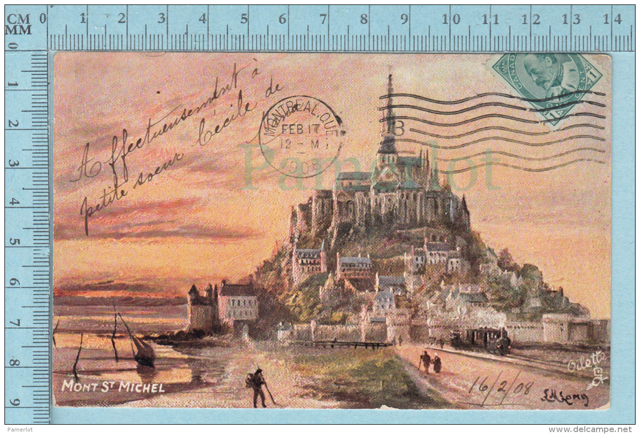 CPA Voyagé 1908 - Raphael Tuck Oilette,  -S.M.Song, Mont St-Michel  #7175 - Stamp CND #89 - Tuck, Raphael