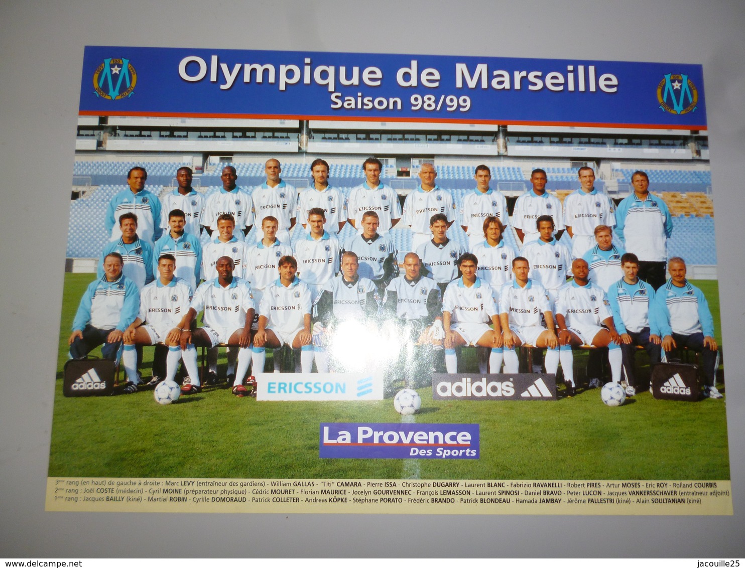 POSTER COLLECTOR 24  FOOT FOOTBALL OM OLYMPIQUE DE MARSEILLE  38 X 27 CMS - Autres & Non Classés