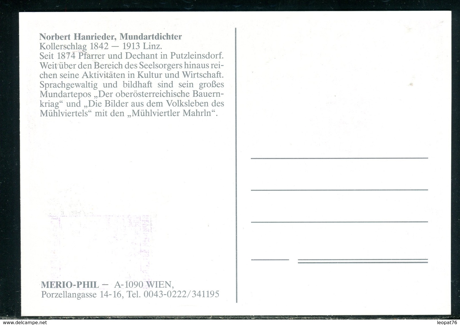 Autriche - Carte Maximum 1992 - Norbert Hanrieder - Maximumkaarten