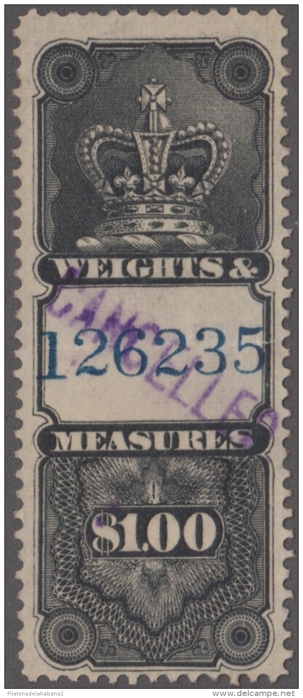 F-EX3515 CANADA REVENUE WEIGHTS &amp; MEASURES. 1$ BLACK NUMBER. - Postage Due