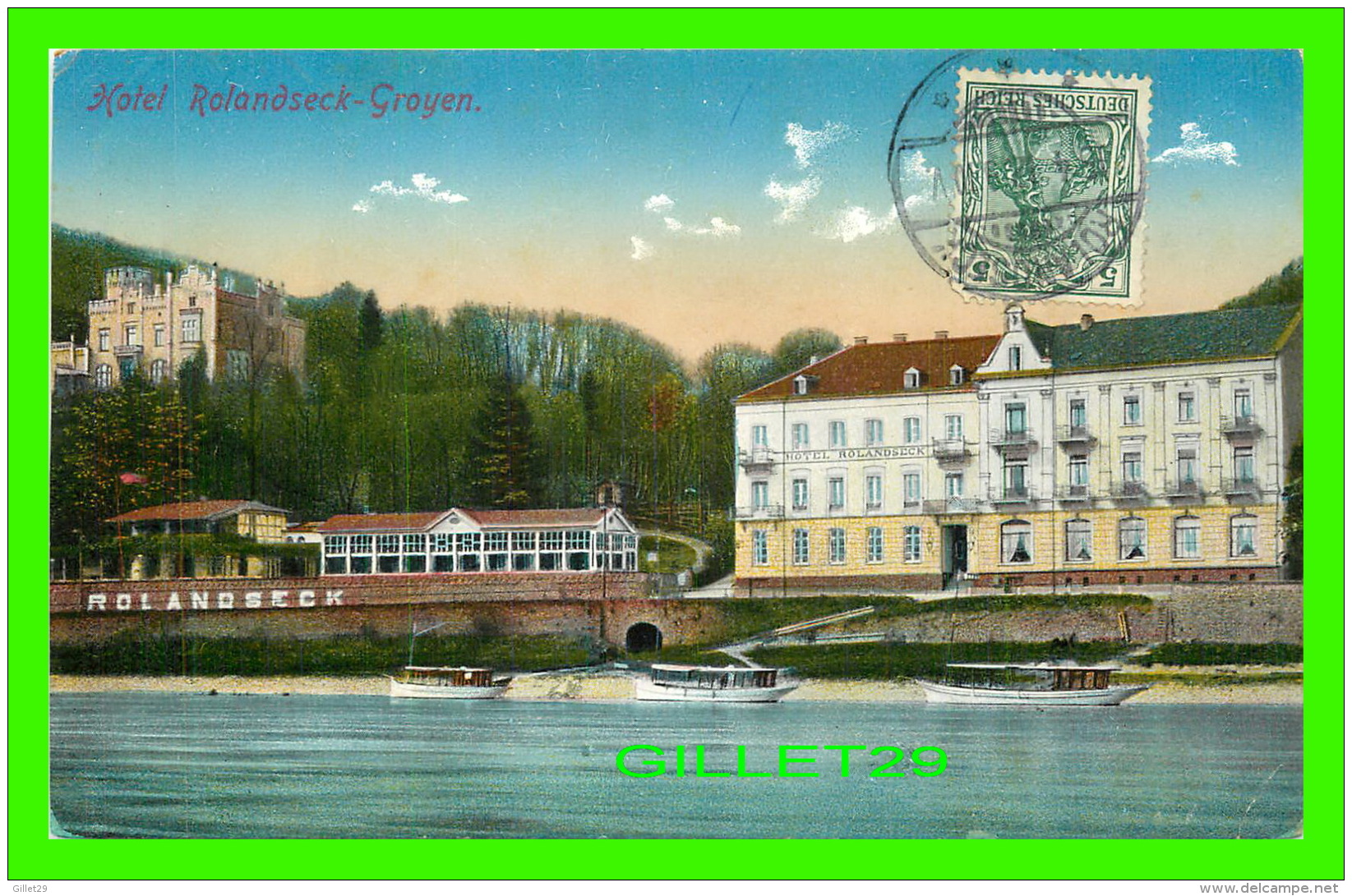 GROYEN, GERMANY - HOTEL ROLANSECK-GROYEN - TRAVEL  IN 1912 -  WILH, FULLE - - Other & Unclassified