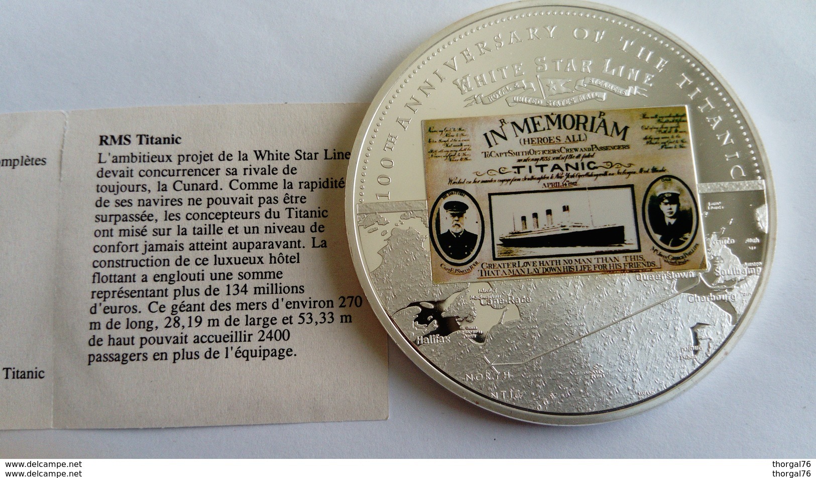 TITANIC 1912- 2012 MEDAILLE COMMEMORATIVE DU NAUFRAGE DU PAQUEBOT TITANIC - Autres & Non Classés